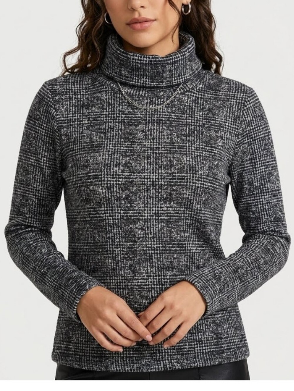 J. Crew Mercantile Funnel Neck Long Sleeved Black/Gray Sweater XS